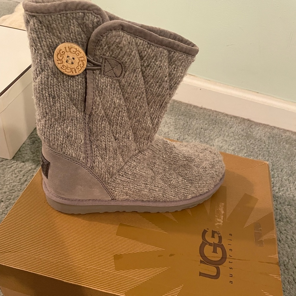UGG Grey Quilted Booties